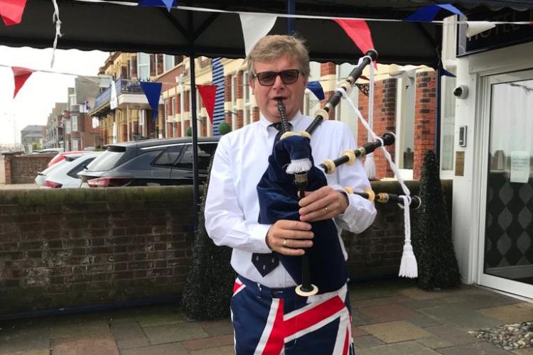 VE Day 75 - Bagpipes on the Balcony