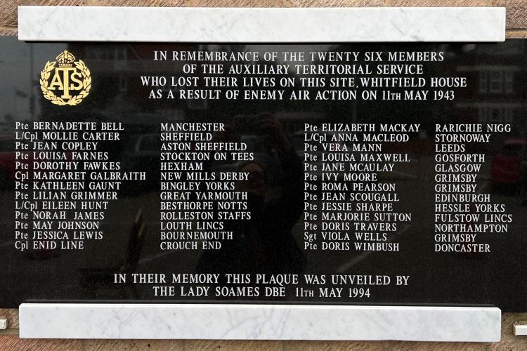 We Will Remember Her - ATS Plaque Dedication Service 15th May